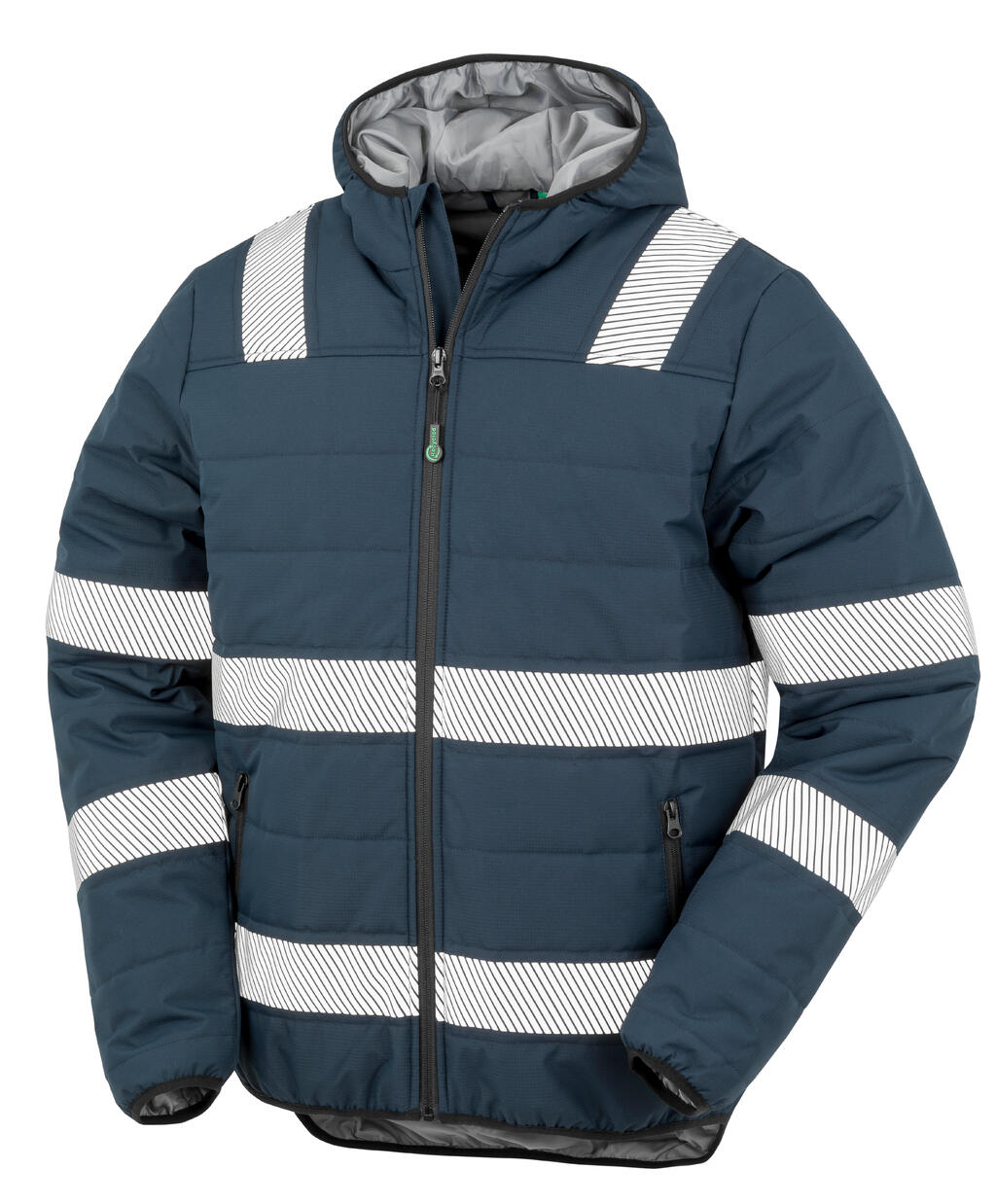 Recycled Ripstop Padded Safety Jacket - Navy Blue