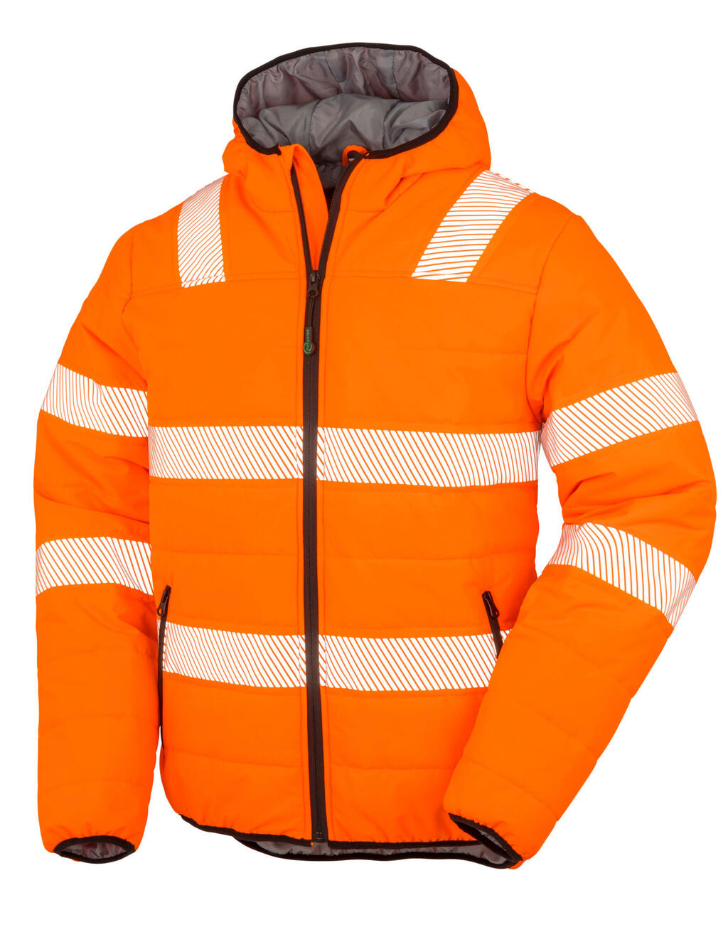Recycled Ripstop Padded Safety Jacket - FLOR - Flo Orange