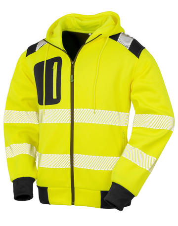Recycled Robust Zipped Safety Hoody - FLYE - Flo Yellow