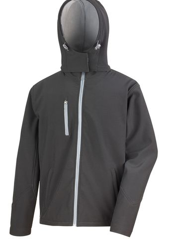 Softshell TX Performance con cappuccio - BKGY - Black-Grey