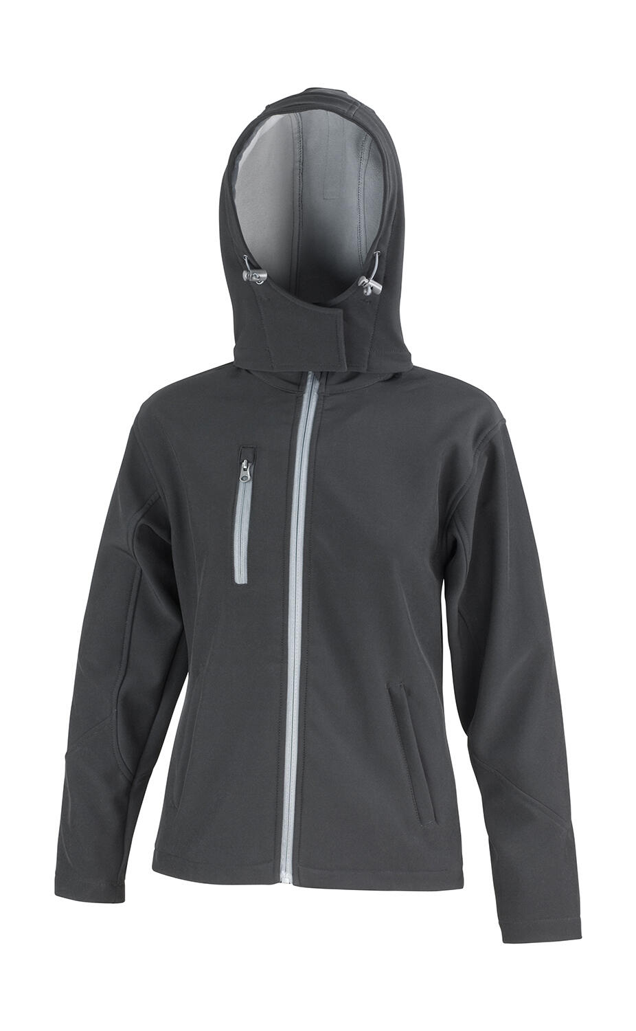 Softshell donna TX Performance con cappuccio - BKGY - Black-Grey