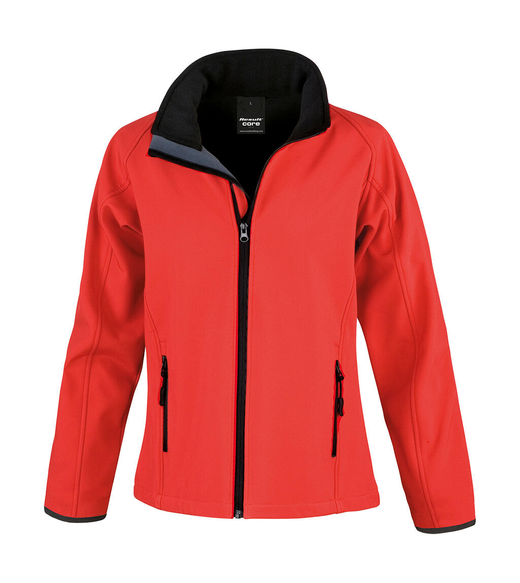 Giacca Softshell donna stampabile - Red/Black