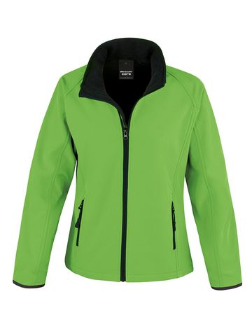 Women Printable Softshell - 554 -  VIVID GREEN - BLACK