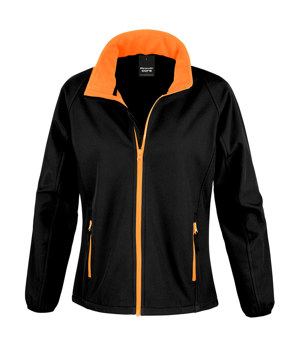 Giacca Softshell donna stampabile - 178 - BLACK-ORANGE
