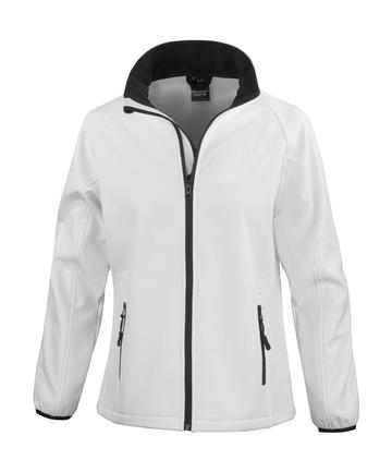 Women Printable Softshell - 056 - WHITE-BLACK