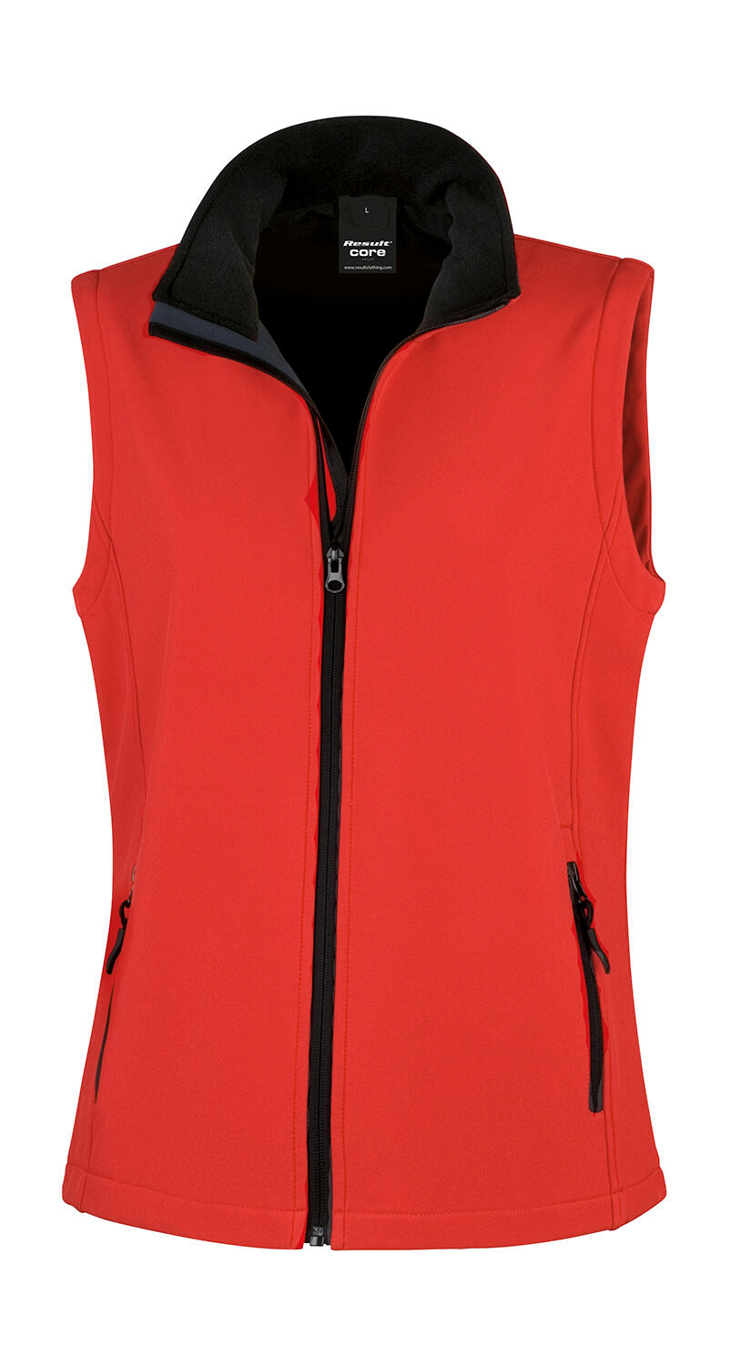 Smanicato Softshell donna stampabile - Red/Black