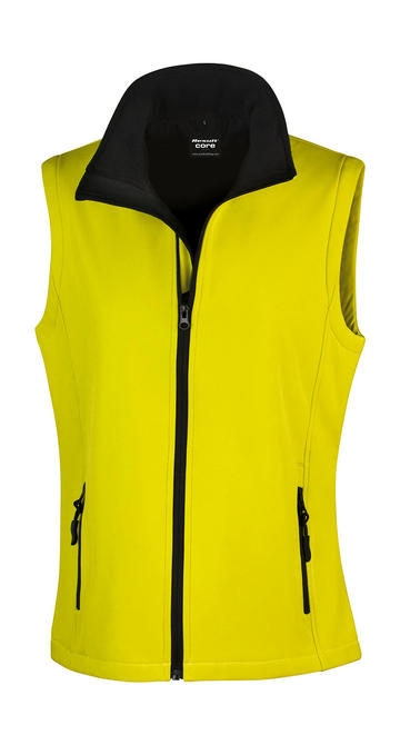 Women Printable Softshell Bodywarmer - 657 - YELLOW-BLACK