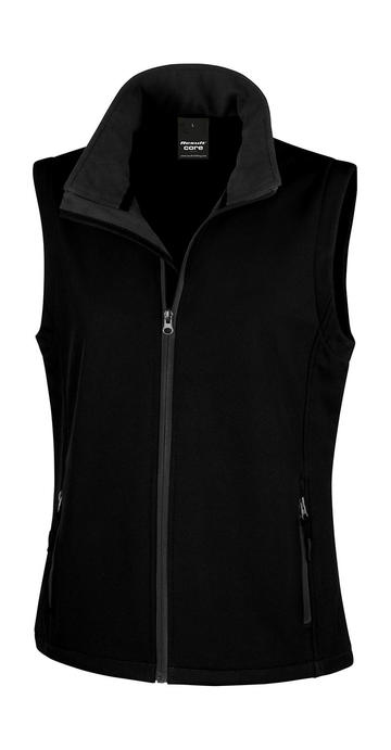 Women Printable Softshell Bodywarmer - 177 - BLACK-BLACK