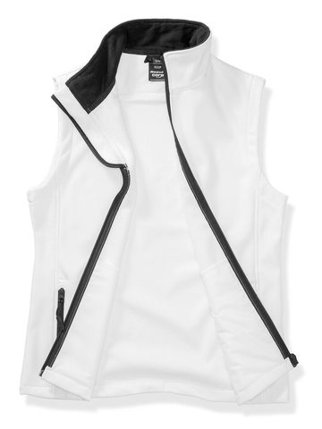 Women Printable Softshell Bodywarmer - WHBK - WHITE-BLACK