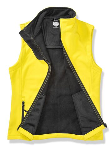 Women Printable Softshell Bodywarmer - YEBK - YELLOW-BLACK