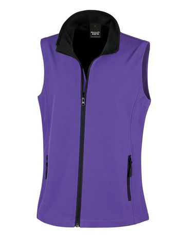 Women Printable Softshell Bodywarmer - PUBK - PURPLE-BLACK