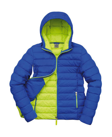Womens Snow Bird Hooded Jacket - 358 - OCEAN BLUE-LIME PUNCH
