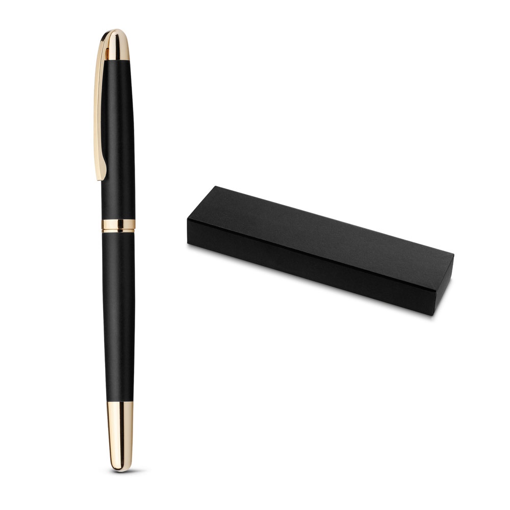 EZEKIEL ROLLER. Penna roller in metallo con dettagli in oro