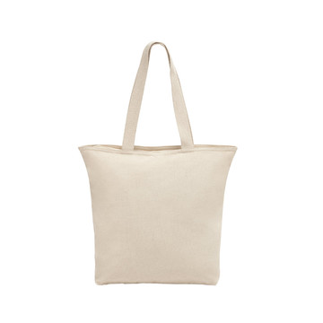 HACKNEY. Borsa in cotone 100% con chiusura (280 g/m²) - 150 - Naturale chiaro