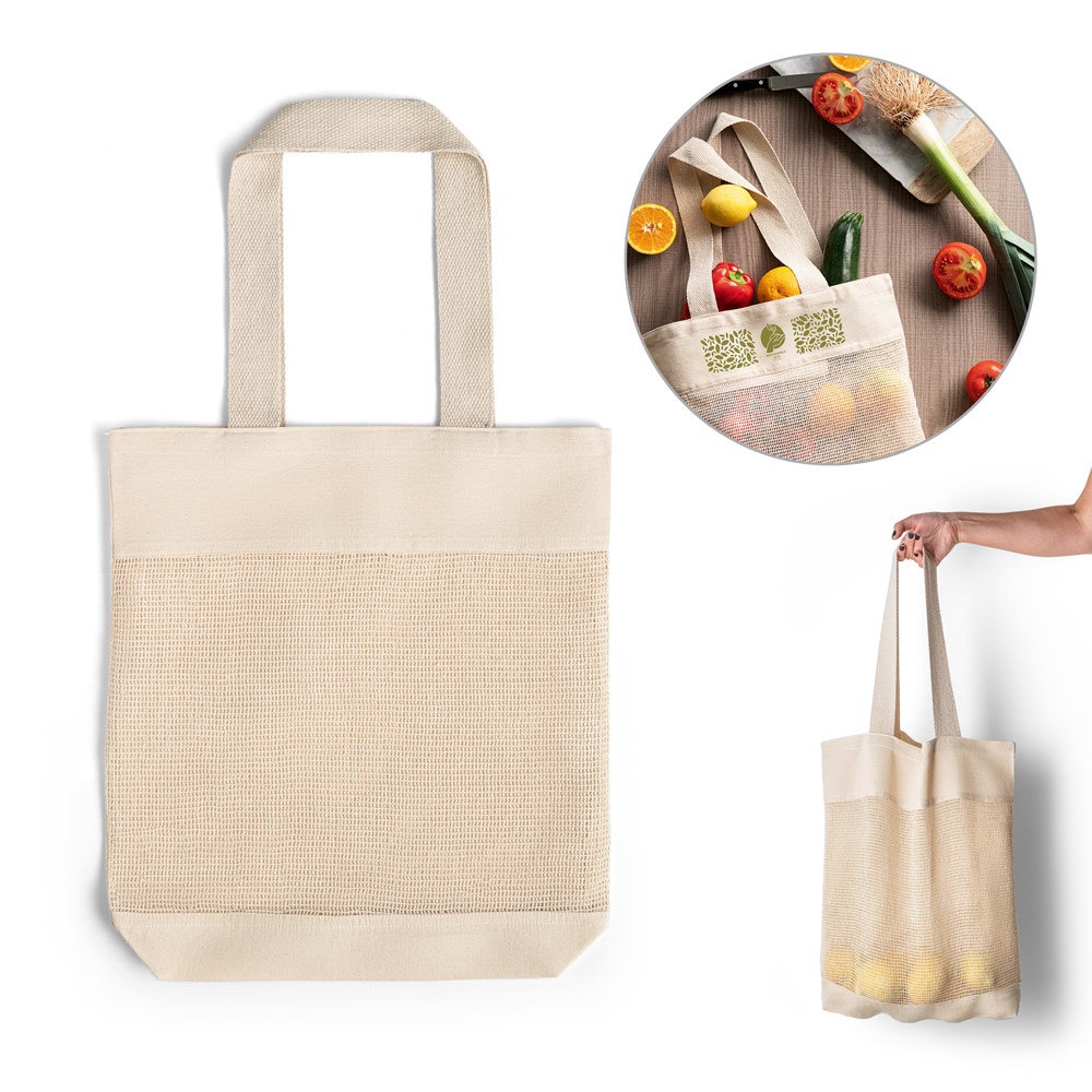 MUMBAI. Borsa con rete in cotone 100% (180 g/m²)