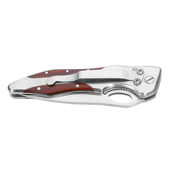 LAWRENCE. Coltello tascabile in acciaio inox e legno - 170 - Naturale scuro