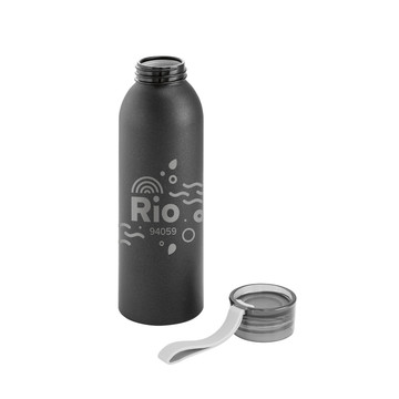 RIO. Borraccia in alluminio riciclato (100% rAL) con tappo in PP 660 mL - 103 - Nero