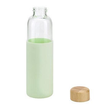 DAKAR. Borraccia in vetro borosilicato e bambù 600 mL - 119 - Verde chiaro