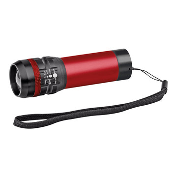 ZOOMIN. Torcia in alluminio con funzione zoom con 3 modalità di illuminazione - 105 - Rosso