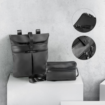 ROVER BACKPACK. Zaino in microfibra e PU - ROVER BACKPACK. Zaino in microfibra e PU