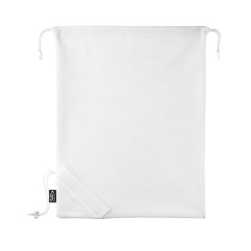 BOLZANO. Borsa pieghevole in maglia e poliestere riciclato 190T (100% rPET) - 106 - Bianco
