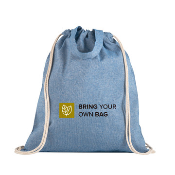 RISSANI. Zaino a sacca con cotone riciclato (70%) e poliestere (30% rPET) (140 g/m²) - 104 - Blu