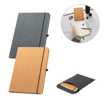 MATISSE. Blocco note A5 con copertina rigida in pelle (70% riciclata) con pagine a righe - MATISSE. Blocco note A5 con copertina rigida in pelle (70% riciclata) con pagine a righe