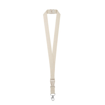 BALLINA. Lanyard 100% cotone con moschettone in metallo - 150 - Naturale chiaro