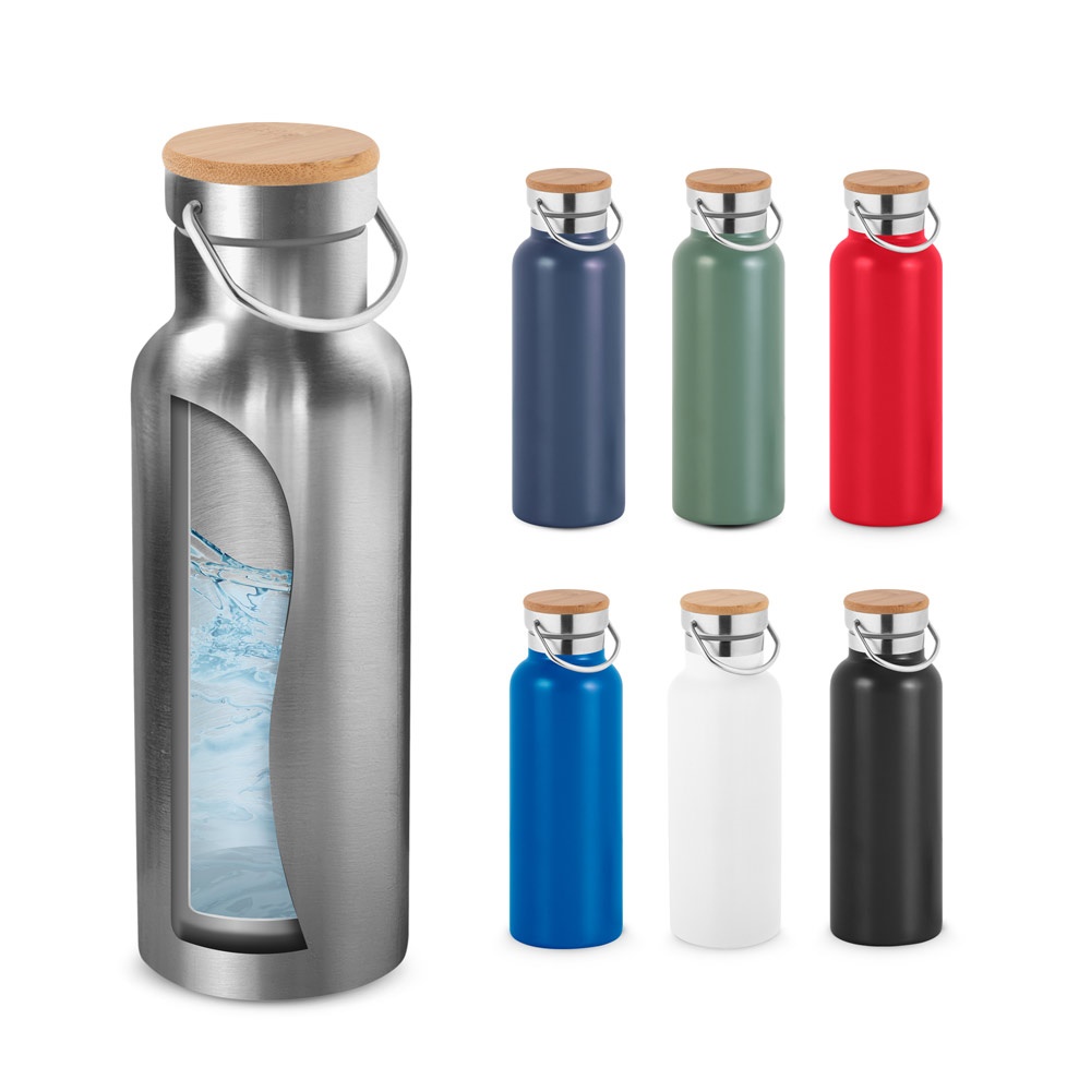 RAGNAR. Borraccia in acciaio inox (riciclata al 36%) a doppia parete termica, isolata sottovuoto 570 mL