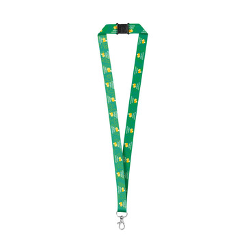 DOVER. Lanyard per sublimazione in poliestere riciclato (100% rPET) con moschettone - 106 - Bianco