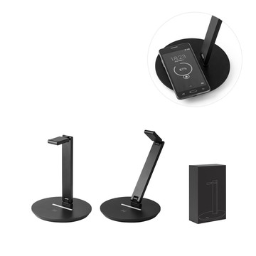 GERST. Supporto in ABS per cuffie con caricatore wireless intregrato - GERST. Supporto in ABS per cuffie con caricatore wireless intregrato