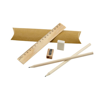 RHOMBUS. Set scrittura scolastico: righello, matite, gomma e temperino - RHOMBUS. Set scrittura scolastico: righello, matite, gomma e temperino