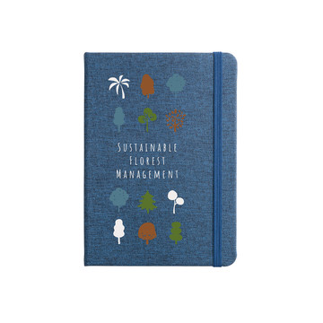 BOYD. Blocco note A5 in poliestere riciclato (100% rPET) con pagine a righe - 104 - Blu