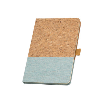 KLEE. Block notes A5 in sughero e lino con pagine a righe - 124 - Azzurro