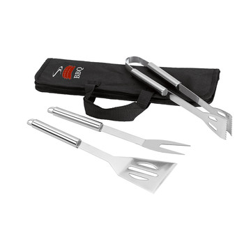 SOARES. Set barbecue composto da 3 pezzi in acciaio inossidabile - 103 - Nero