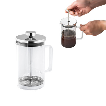 JENSON. Caffettiera in vetro borosilicato e acciaio inox 600 mL - JENSON. Caffettiera in vetro borosilicato e acciaio inox 600 mL