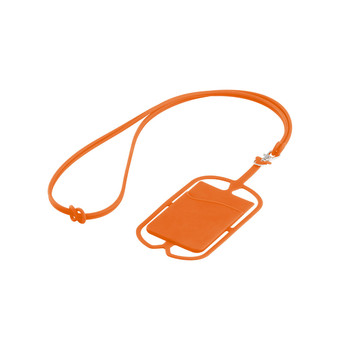 NICOLAUS. Porta tessere con supporto per cellulare - 128 - Arancione