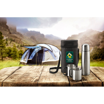 DURANT. Set con thermos e tazze in acciaio inossidabile - DURANT. Set con thermos e tazze in acciaio inossidabile