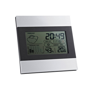 DENE. Stazione meteo da tavolo con schermo LCD in alluminio e ABS - DENE. Stazione meteo da tavolo con schermo LCD in alluminio e ABS