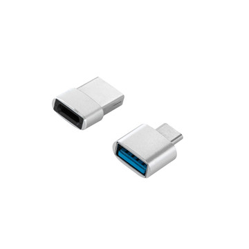 MINSKY. Set di 2 adattatori USB-A / USB-C in alluminio - 127 - Cromato satinato