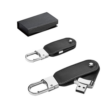 BRAGG 8GB. Memoria USB da 8 GB in PU e con clip a moschettone - BRAGG 8GB. Memoria USB da 8 GB in PU e con clip a moschettone
