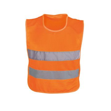 MIKE. Gilet riflettente per bambini. 100% poliestere - 128 - Arancione