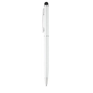 ZOE BK. Penna a sfera in alluminio con punta touch - 106 - Bianco
