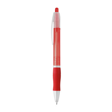 SLIM. Penna a sfera in ABS con finitura antiscivolo e clip - 105 - Rosso