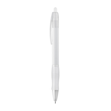 SLIM. Penna a sfera in ABS con finitura antiscivolo e clip - 106 - Bianco