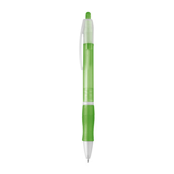SLIM. Penna a sfera in ABS con finitura antiscivolo e clip - 119 - Verde chiaro