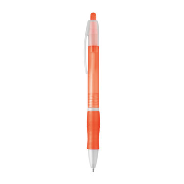 SLIM. Penna a sfera in ABS con finitura antiscivolo e clip - 128 - Arancione