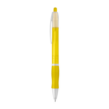 SLIM. Penna a sfera in ABS con finitura antiscivolo e clip - 108 - Giallo