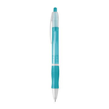 SLIM. Penna a sfera in ABS con finitura antiscivolo e clip - 124 - Azzurro