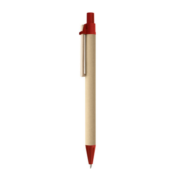 NAIROBI. Penna a sfera in carta kraft e clip in legno - 105 - Rosso